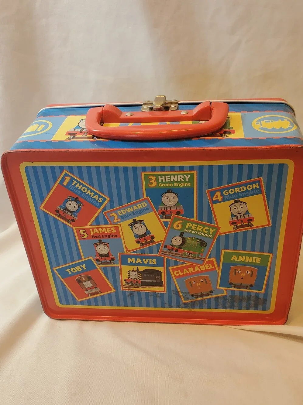 Thomas & Friends Vtg 2005 Schylling Red and Blue Metal Lunchbox Thomss The Train